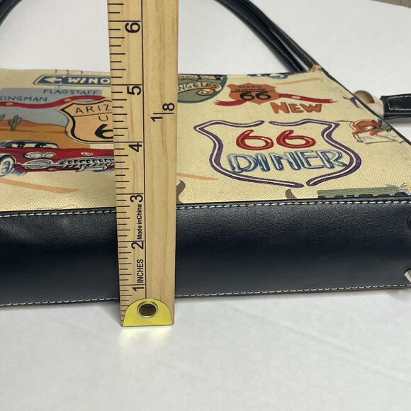 VTG Route 66 Shoulder Bag Purse USA 50s Car Retro Road Trip Collectible Travel - Picture 8 of 8